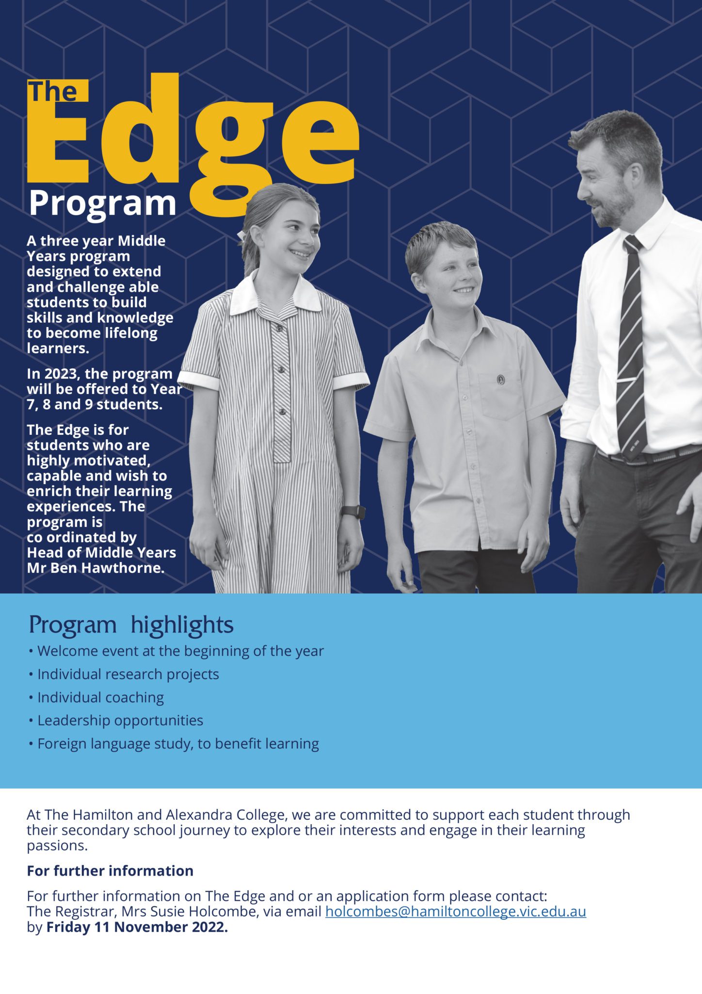 Middle Years The Hamilton and Alexandra College